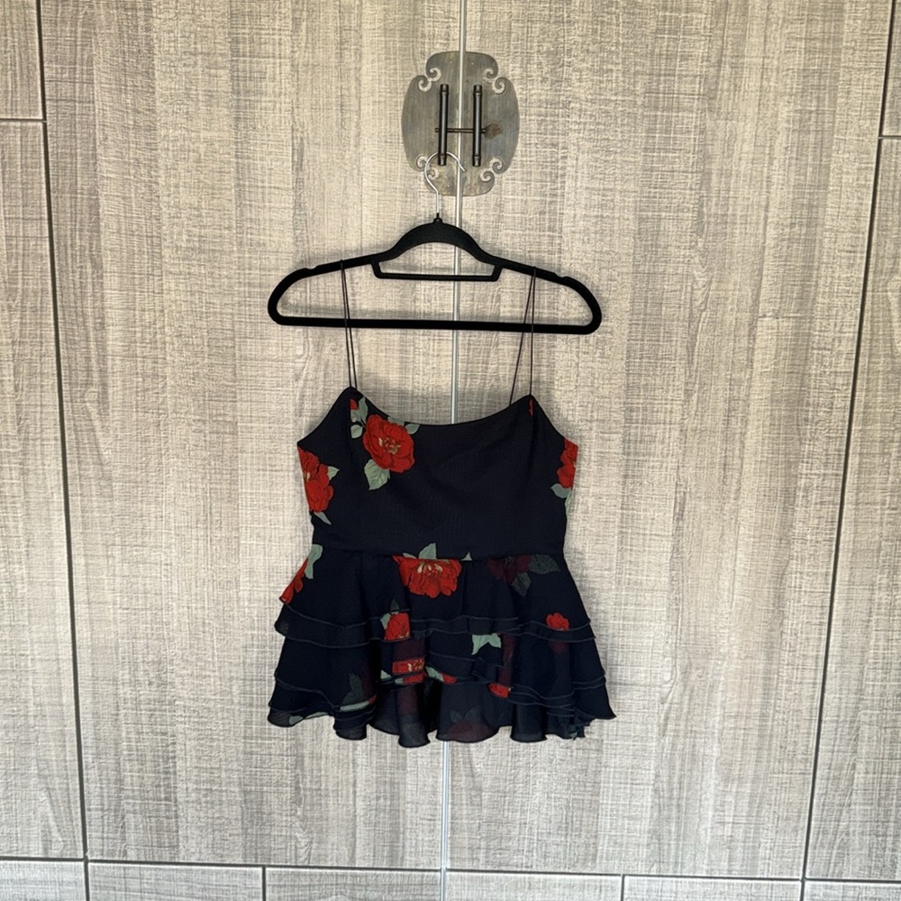 Zara Floral Print‎ Ruffled Top